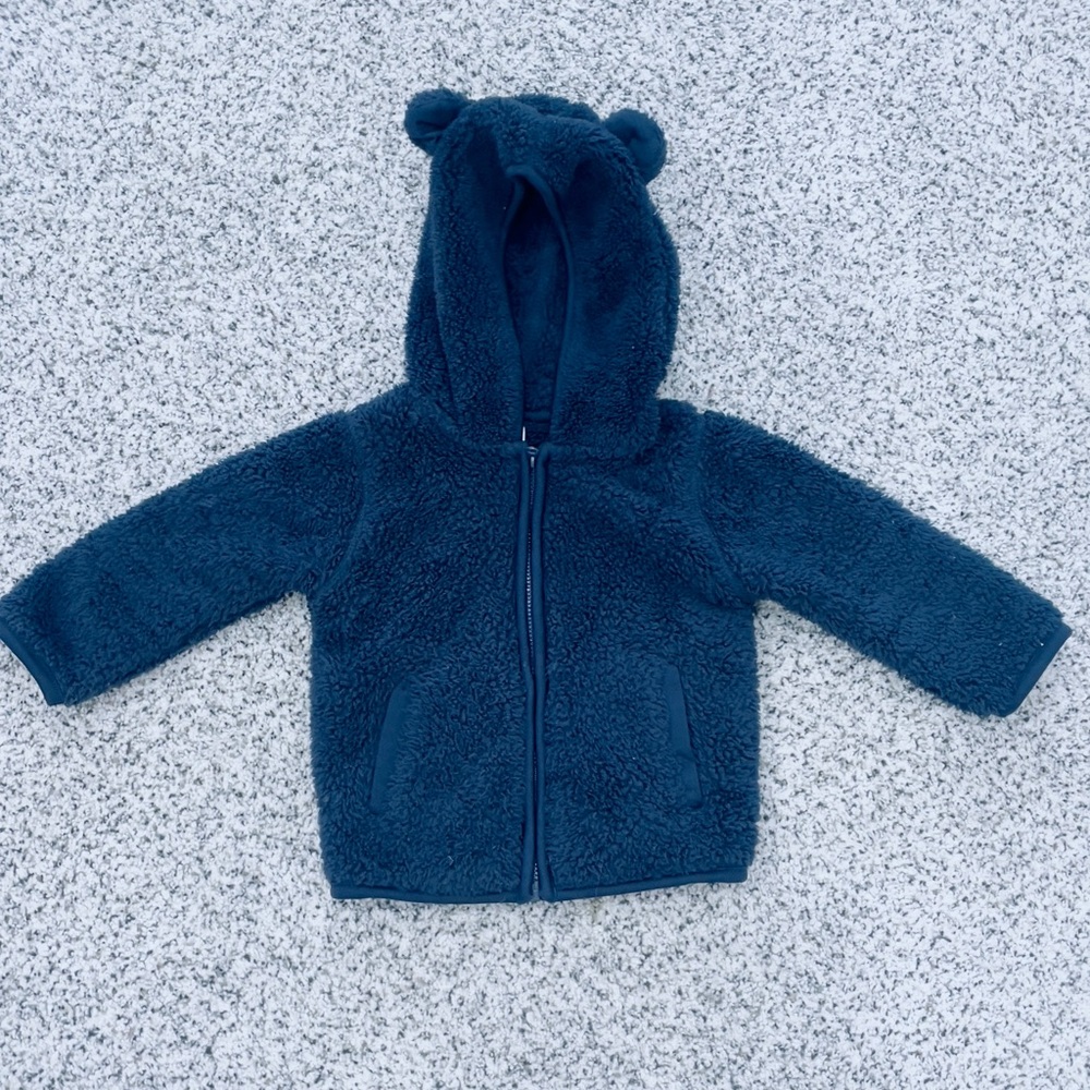 Wonder Nation Baby fleece blue hoodie size 12 months.